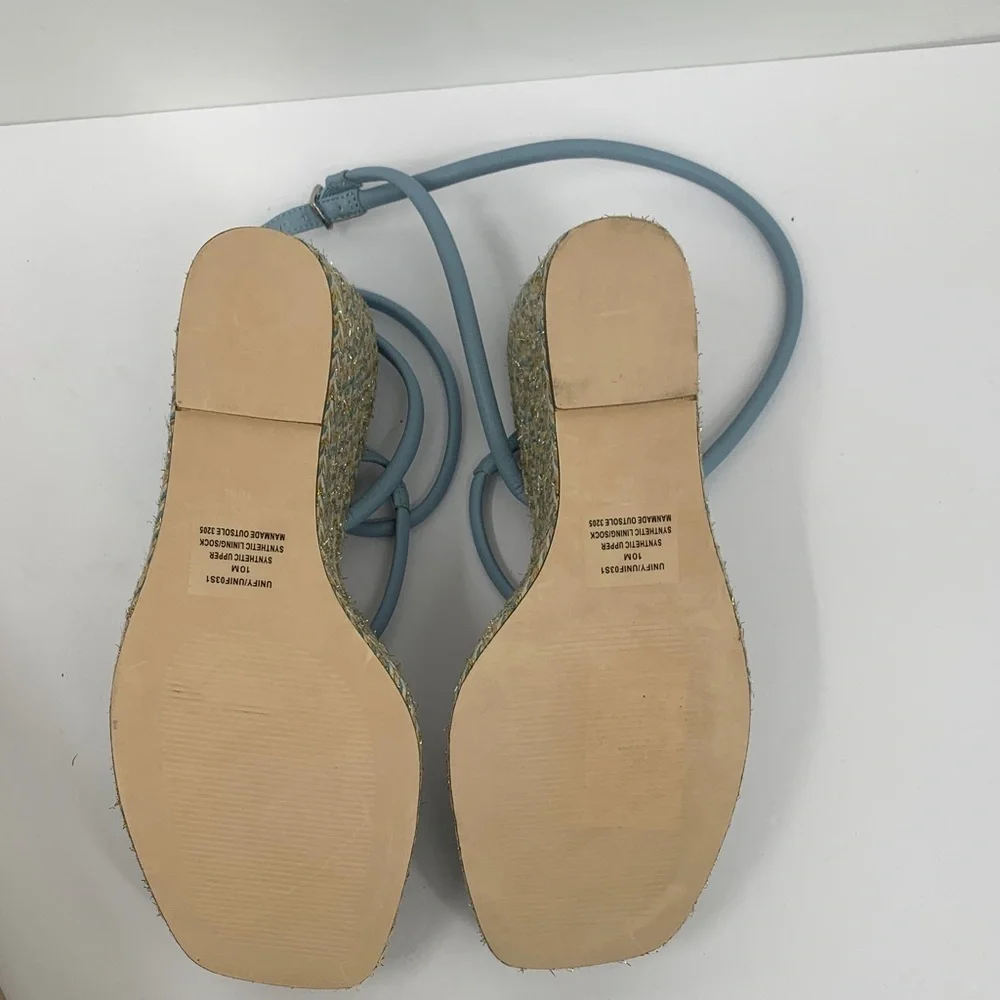Steve Madden Unify espadrille strappy sandal shoe wedge platform blue new 10